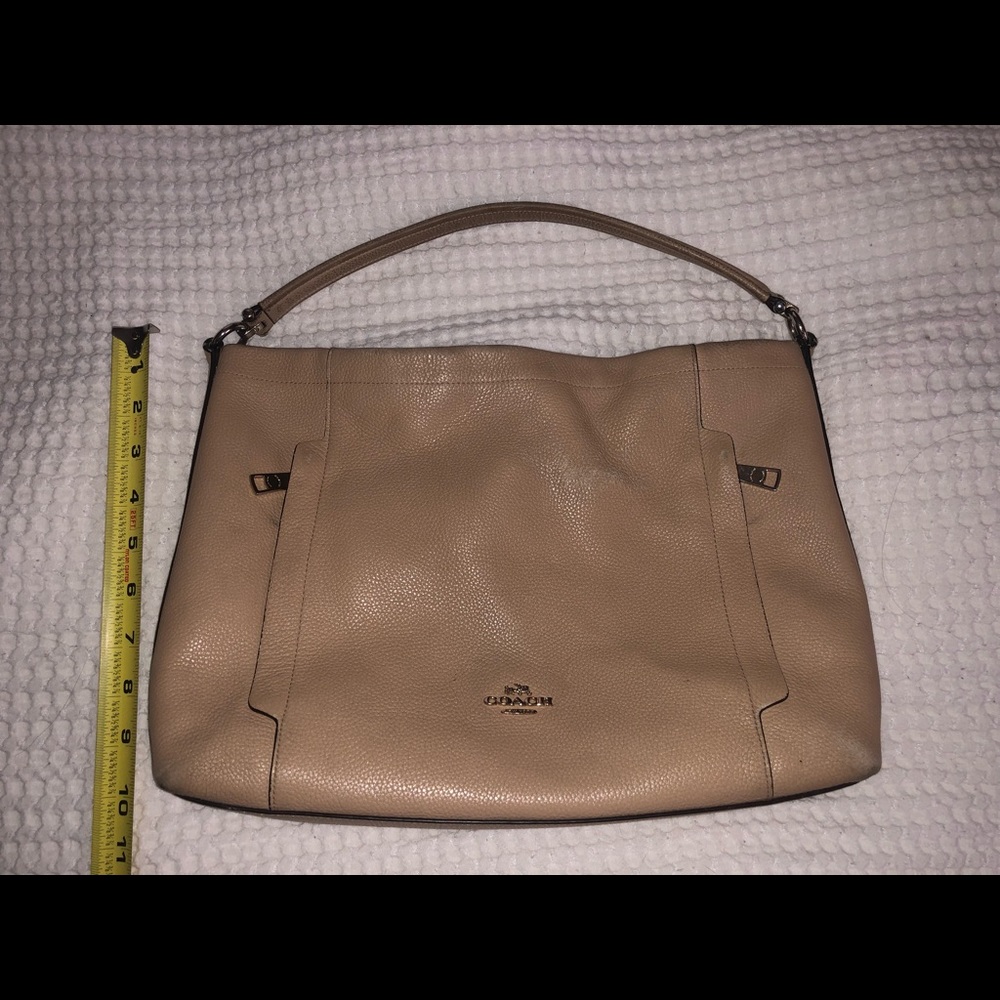 Coach Shoulder Bag - Taupe/Gold